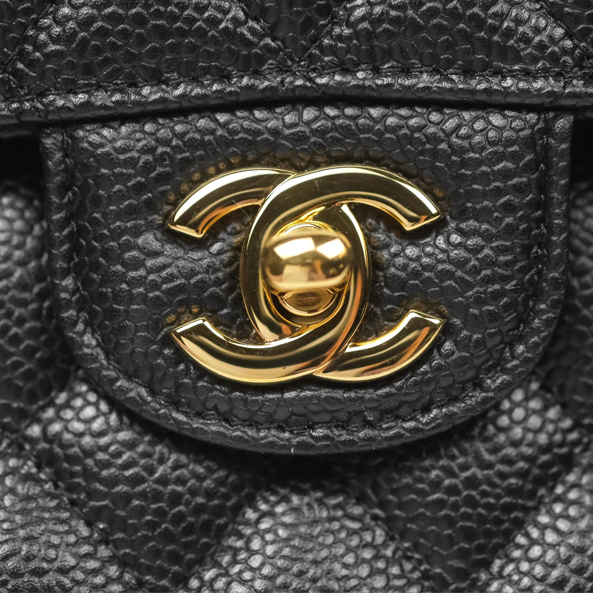 Chanel Small Classic Flap Quilted Black Caviar Gold Hardware