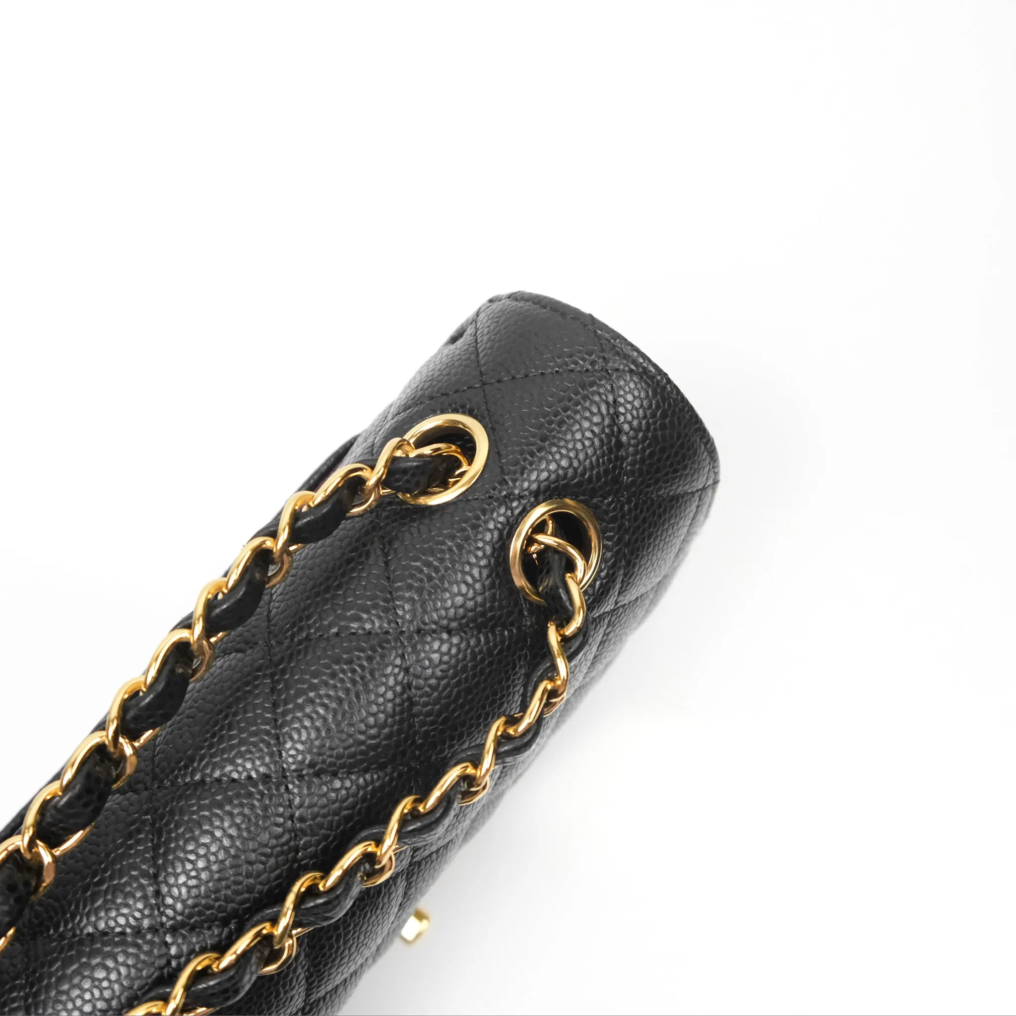 Chanel Small Classic Flap Quilted Black Caviar Gold Hardware