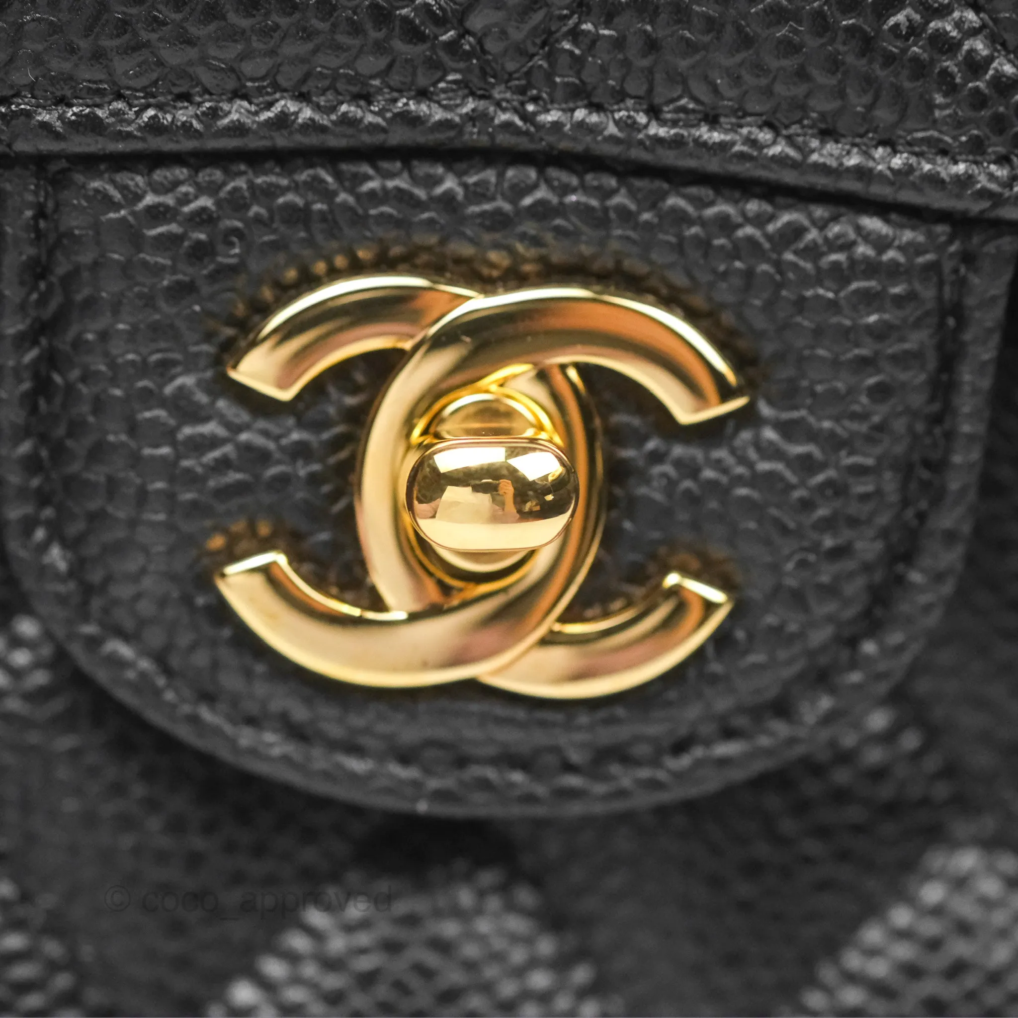 Chanel Small Classic Flap Quilted Black Caviar Gold Hardware