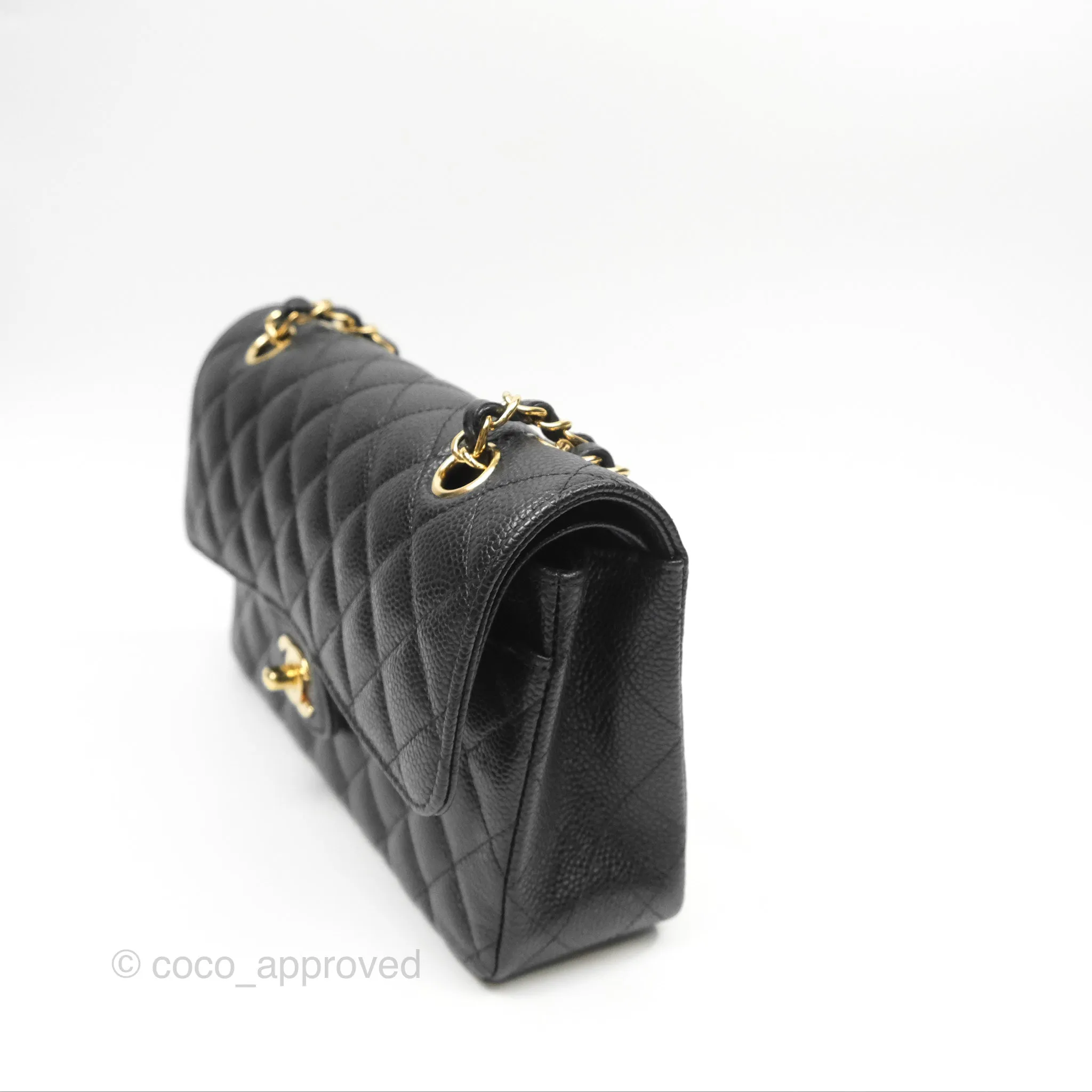 Chanel Small Classic Flap Quilted Black Caviar Gold Hardware