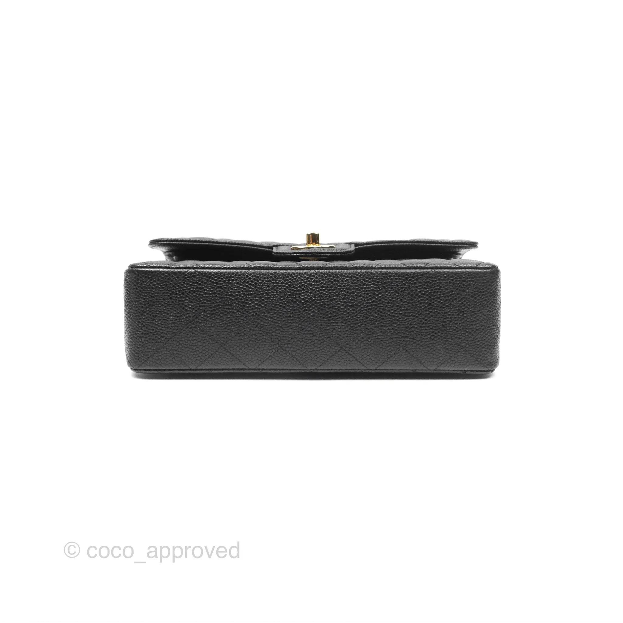 Chanel Small Classic Flap Quilted Black Caviar Gold Hardware