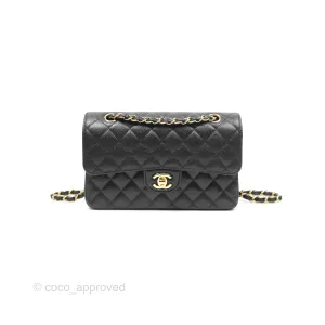 Chanel Small Classic Flap Quilted Black Caviar Gold Hardware