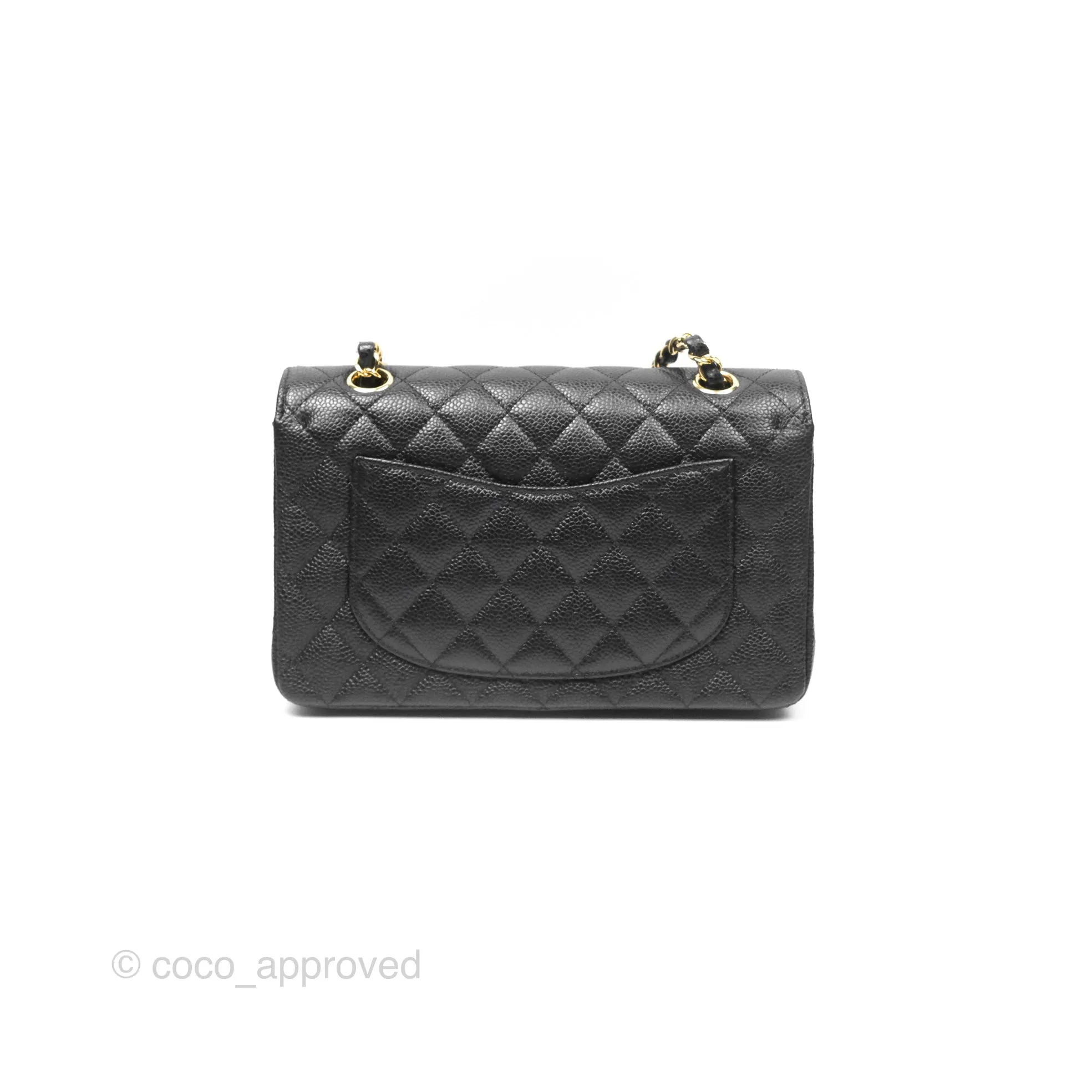 Chanel Small Classic Flap Quilted Black Caviar Gold Hardware