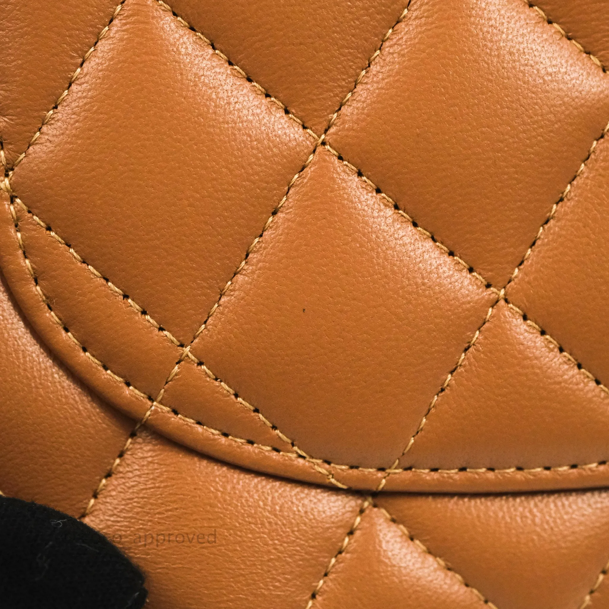 Chanel Small Classic Quilted Flap Dark Beige Caramel Lambskin Gold Hardware 22S