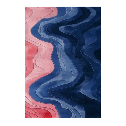 Chromatic Currents Hand Tufted Rug