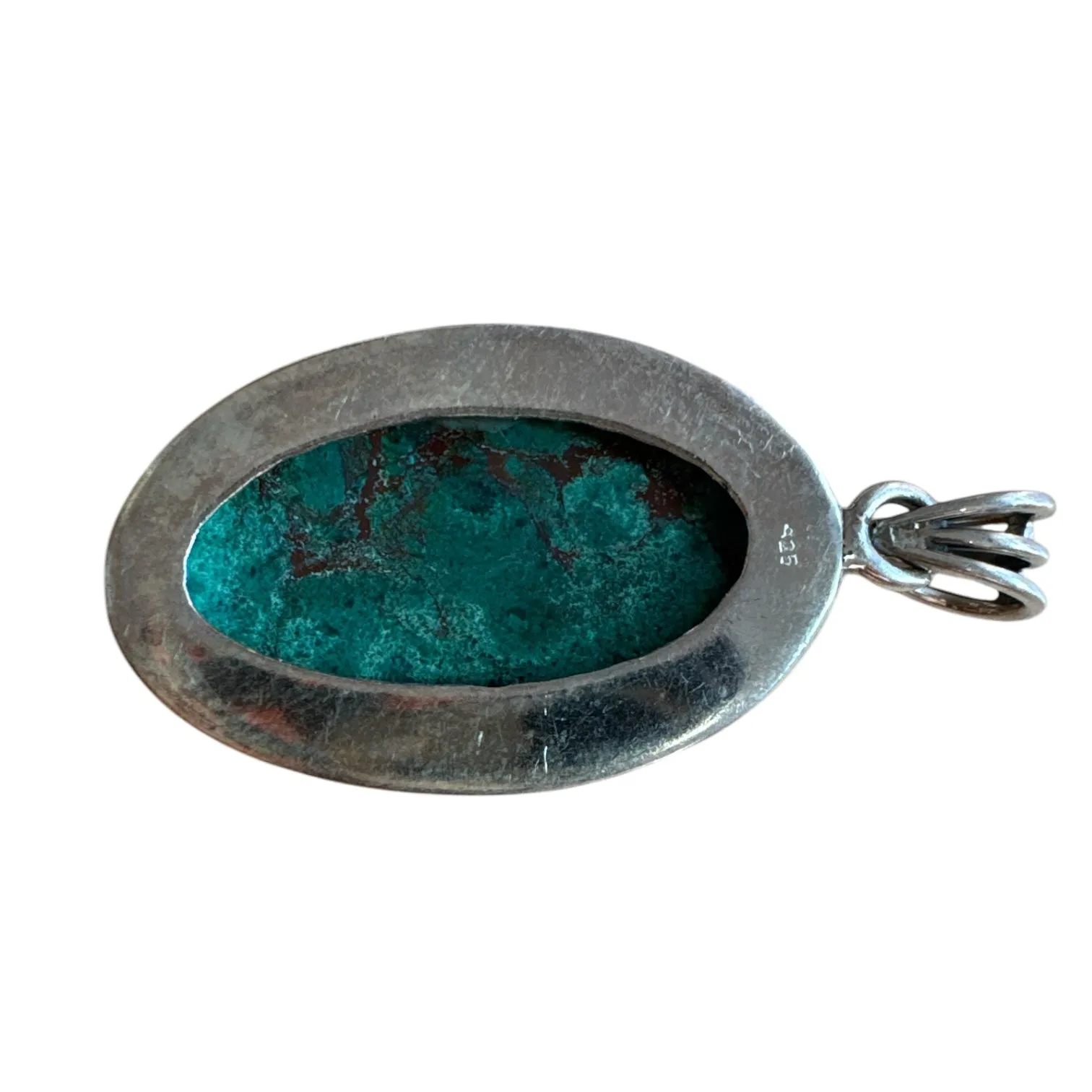 Chrysocolla Solid 925 Sterling Silver Pendant