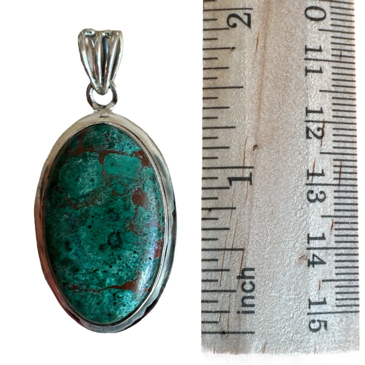 Chrysocolla Solid 925 Sterling Silver Pendant