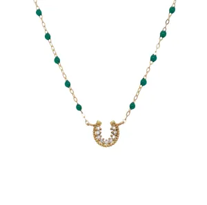 Classic Gigi Diamond Horseshoe Necklace, Short