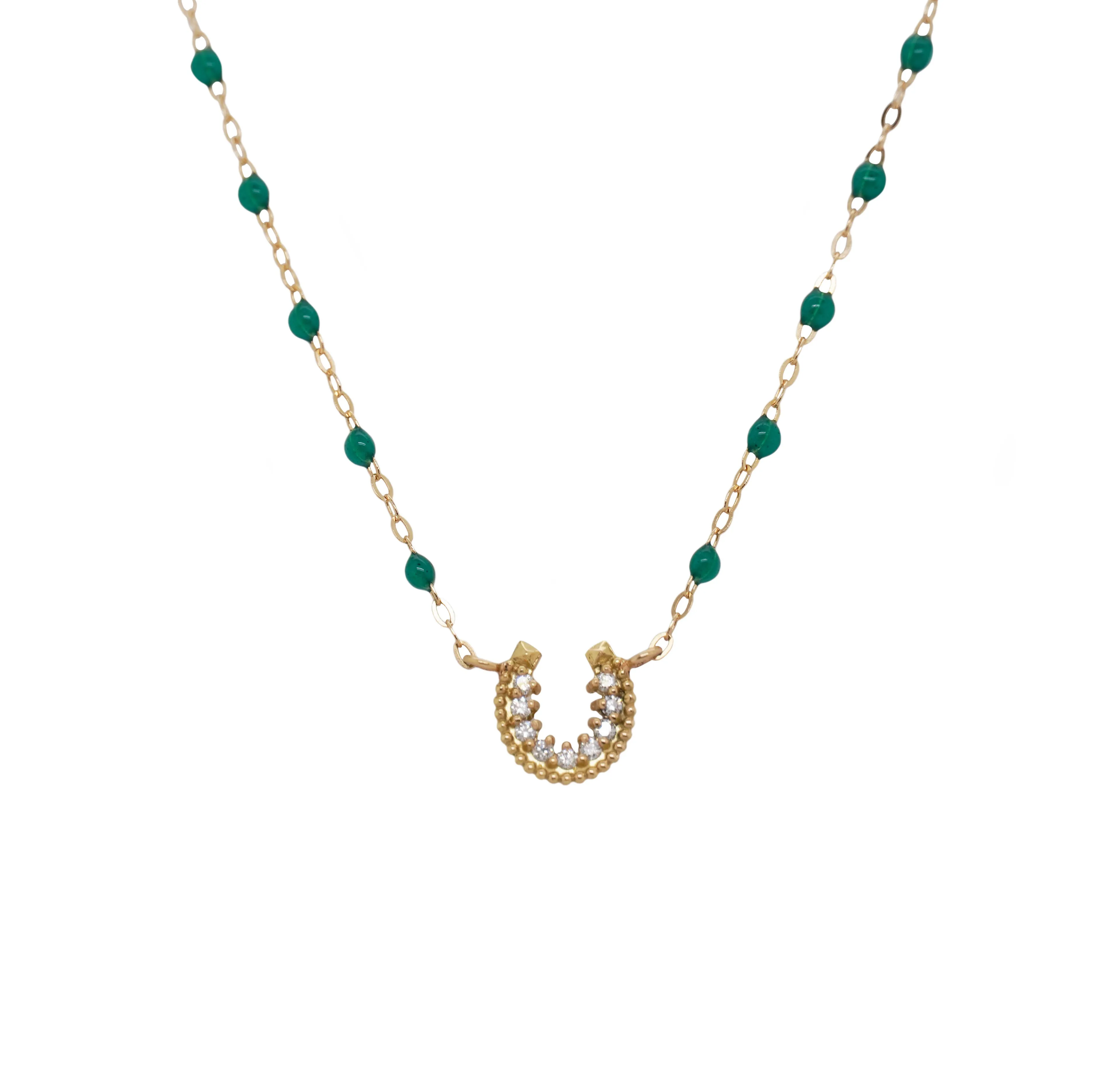 Classic Gigi Diamond Horseshoe Necklace, Short