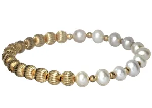 CLASSIC JULIET | Stretchy Anti-tarnish Gold Filled & Pearls Bracelet
