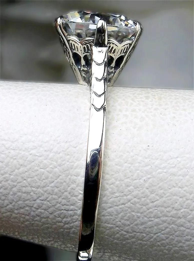 Classic Solitaire Ring, White Cubic Zirconia (CZ), Size 7, Classic Jewelry #D37 - Ready to Ship
