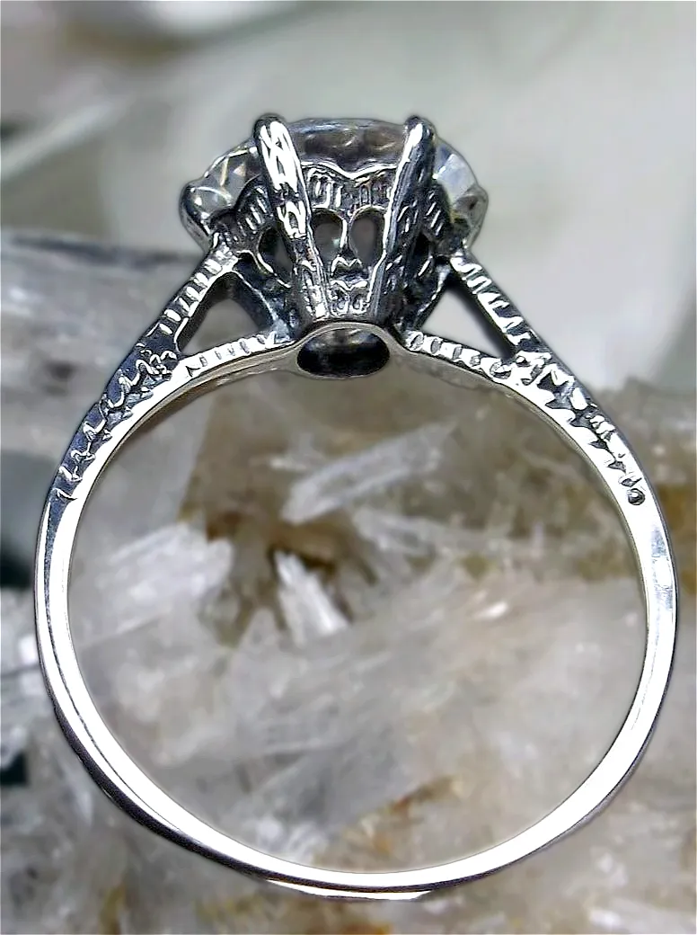 Classic Solitaire Ring, White Cubic Zirconia (CZ), Size 7, Classic Jewelry #D37 - Ready to Ship