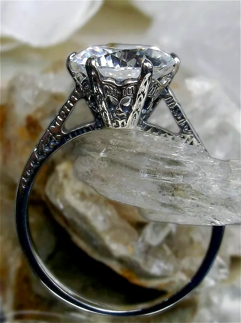 Classic Solitaire Ring, White Cubic Zirconia (CZ), Size 7, Classic Jewelry #D37 - Ready to Ship