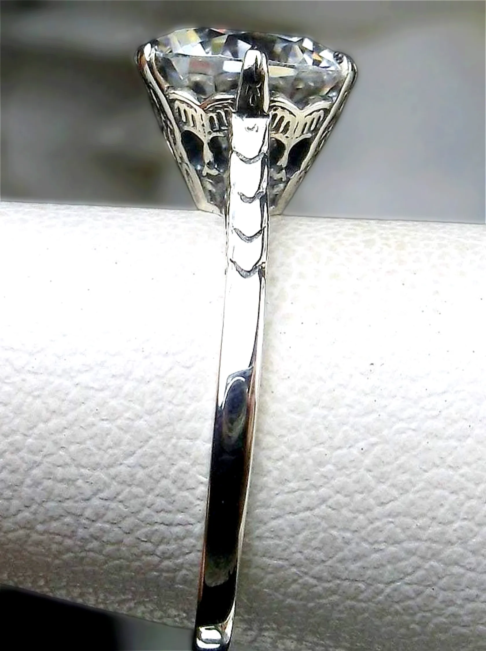 Classic Solitaire Ring, White Cubic Zirconia (CZ), Size 8, Classic Jewelry #D37 - Ready to Ship