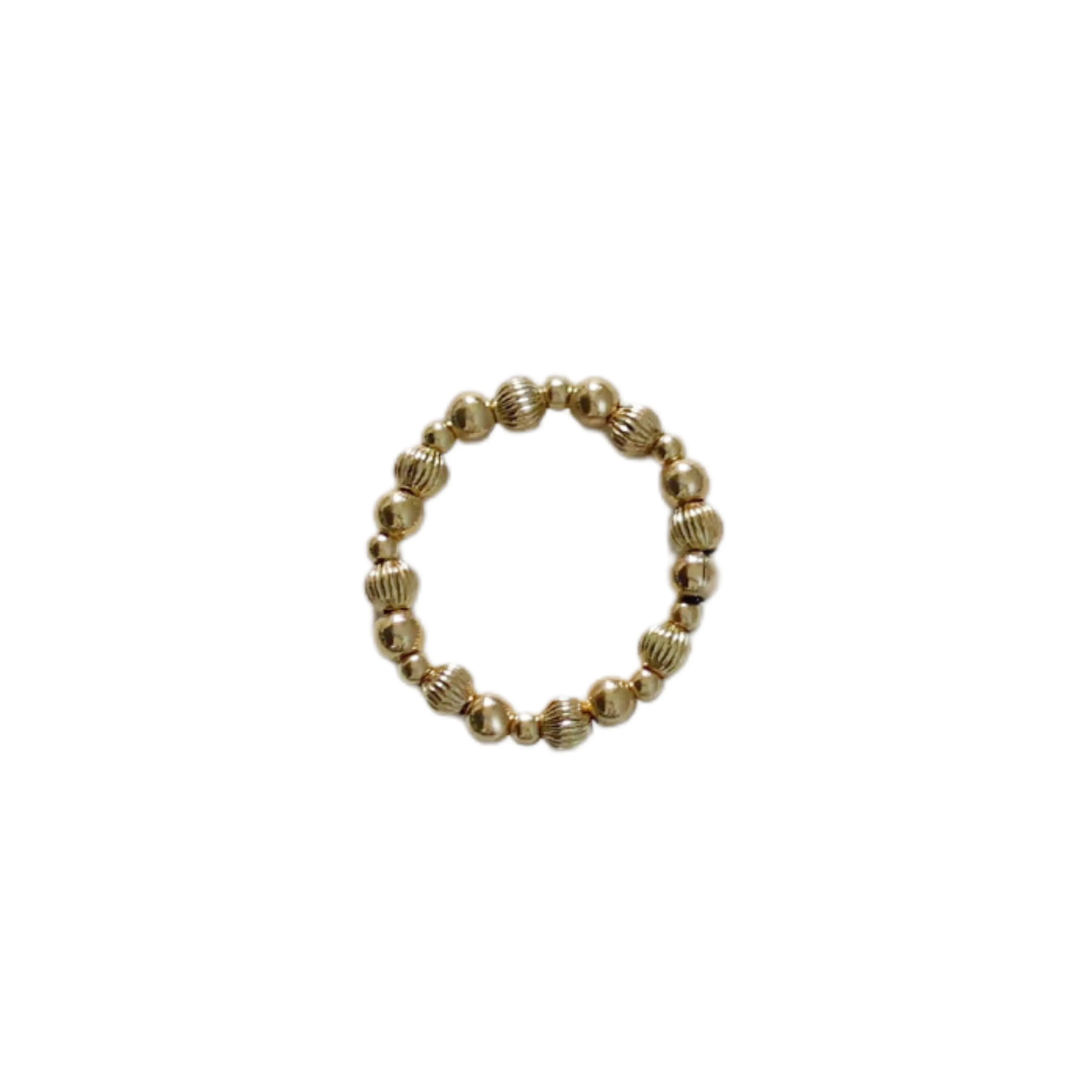 COCO | Stretchy Ring with Anti-tarnish Gold Filled beads