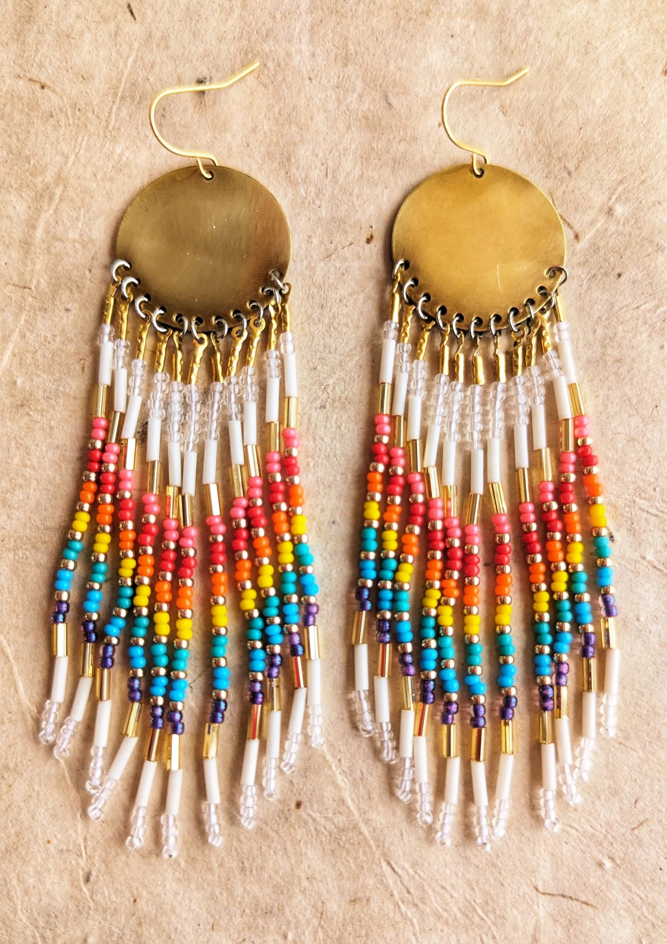 Conchita Rainbow 🌈 Seed Bead Earrings