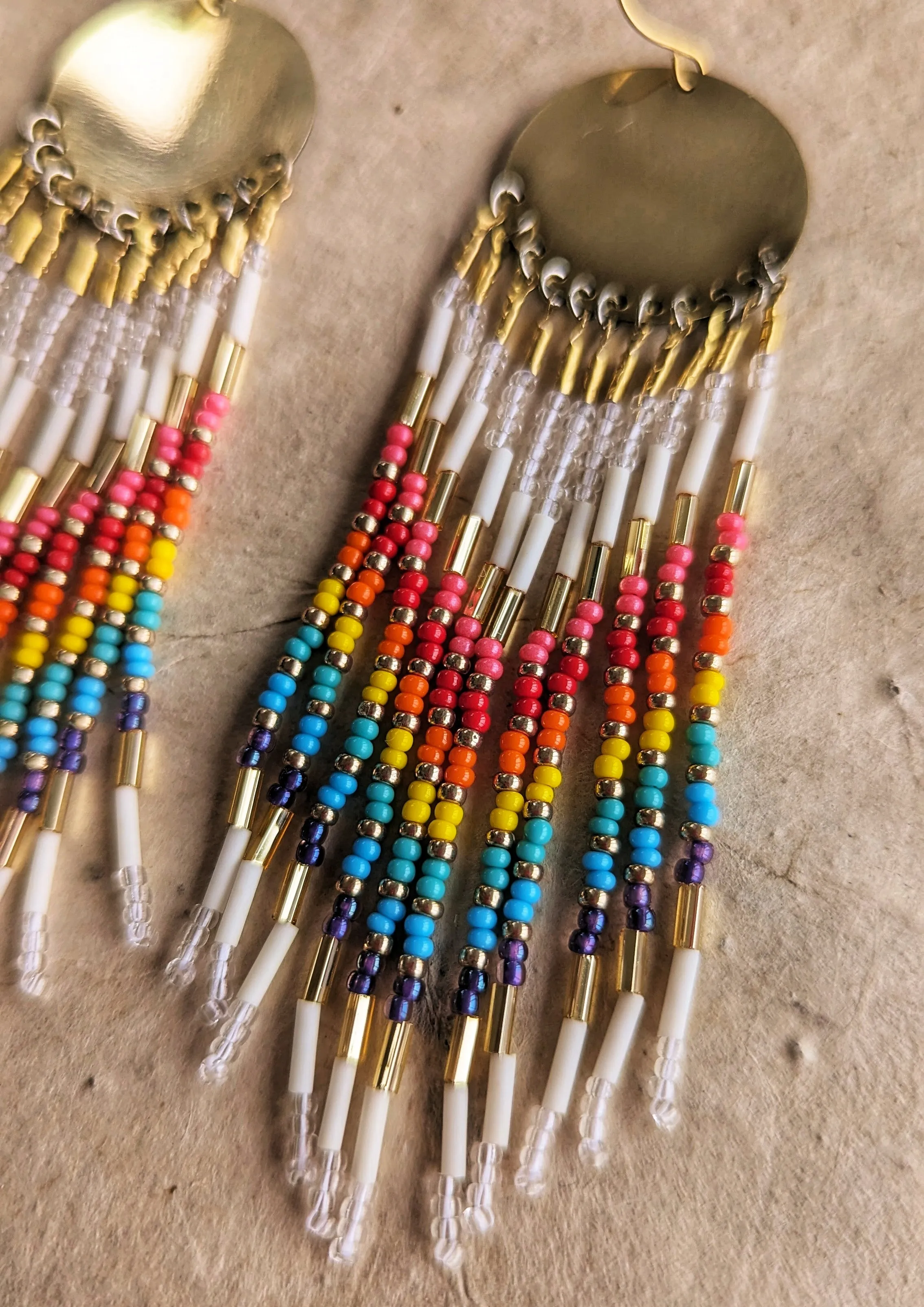 Conchita Rainbow 🌈 Seed Bead Earrings