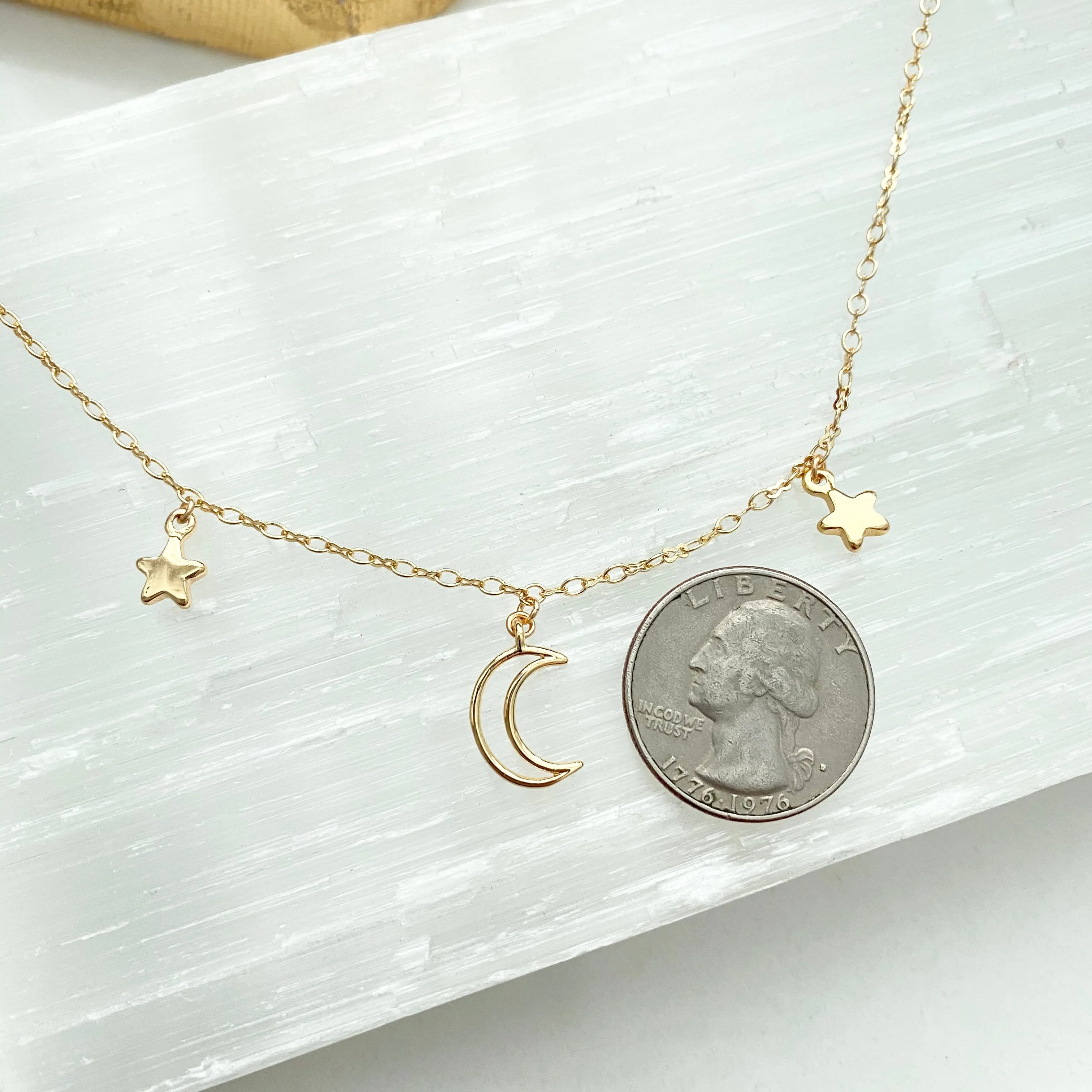 Constance Moon And Star Dangly Necklace