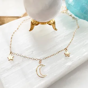 Constance Moon And Star Dangly Necklace