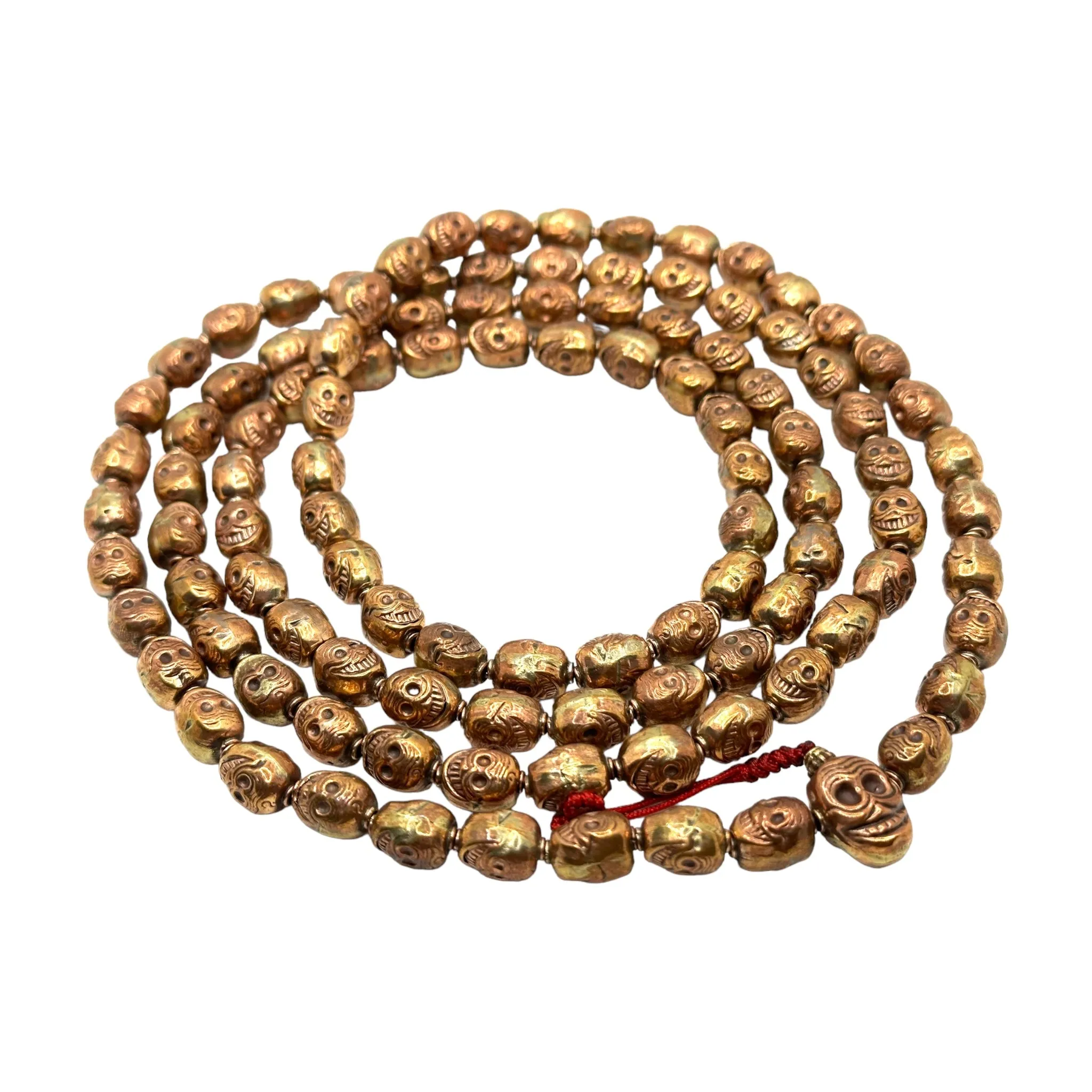 Copper Skull Hand Carved Mala