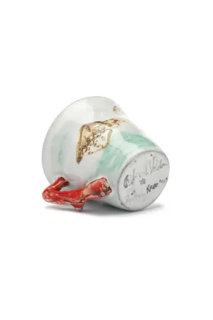 Coral with Dragonfly Espresso Cup