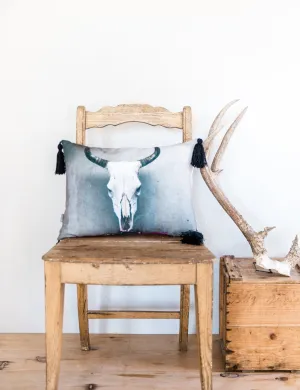 Cow Skull Pillow with Tassels,College Student Gift, Mother's Day Gift,Christmas Gift