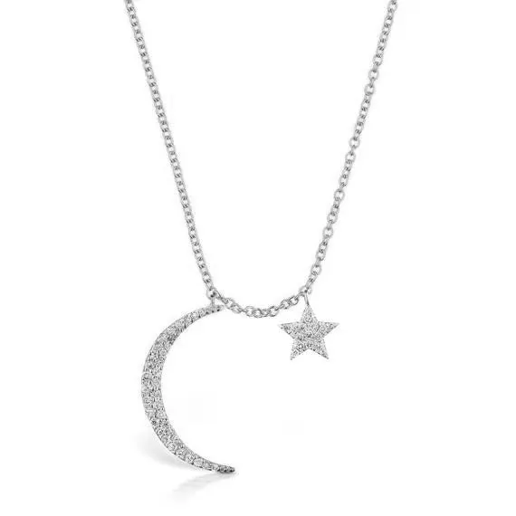 Crescent Moon and Star Necklace