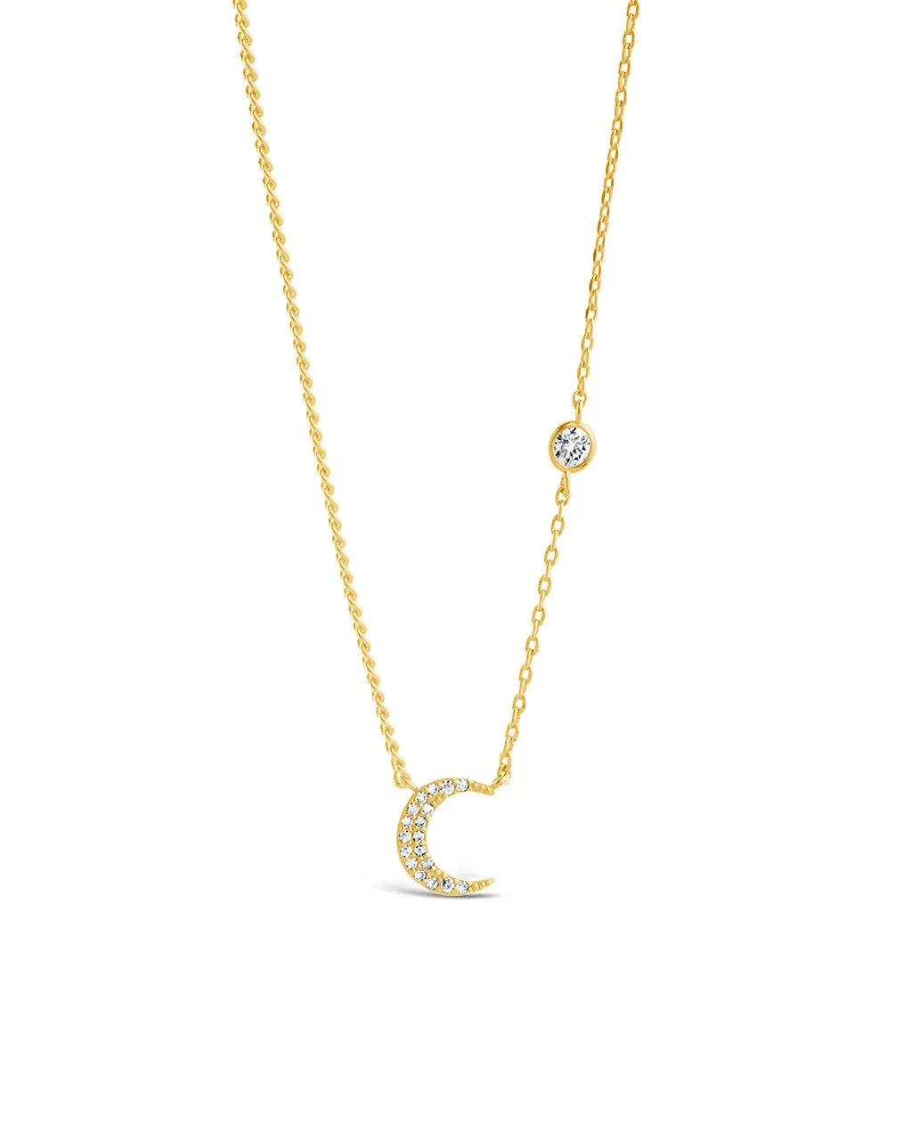 Crystal CZ Crescent Moon Necklace