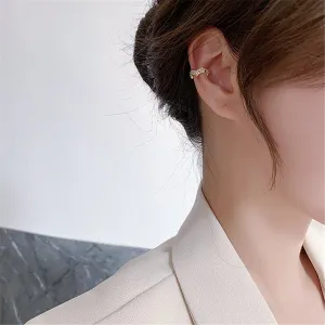 Cubic Zirconia & 18K Gold-Plated Star Ear Cuff
