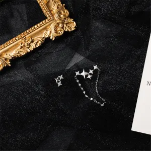 Cubic Zirconia & Silver-Plated Star Stud Earrings Set