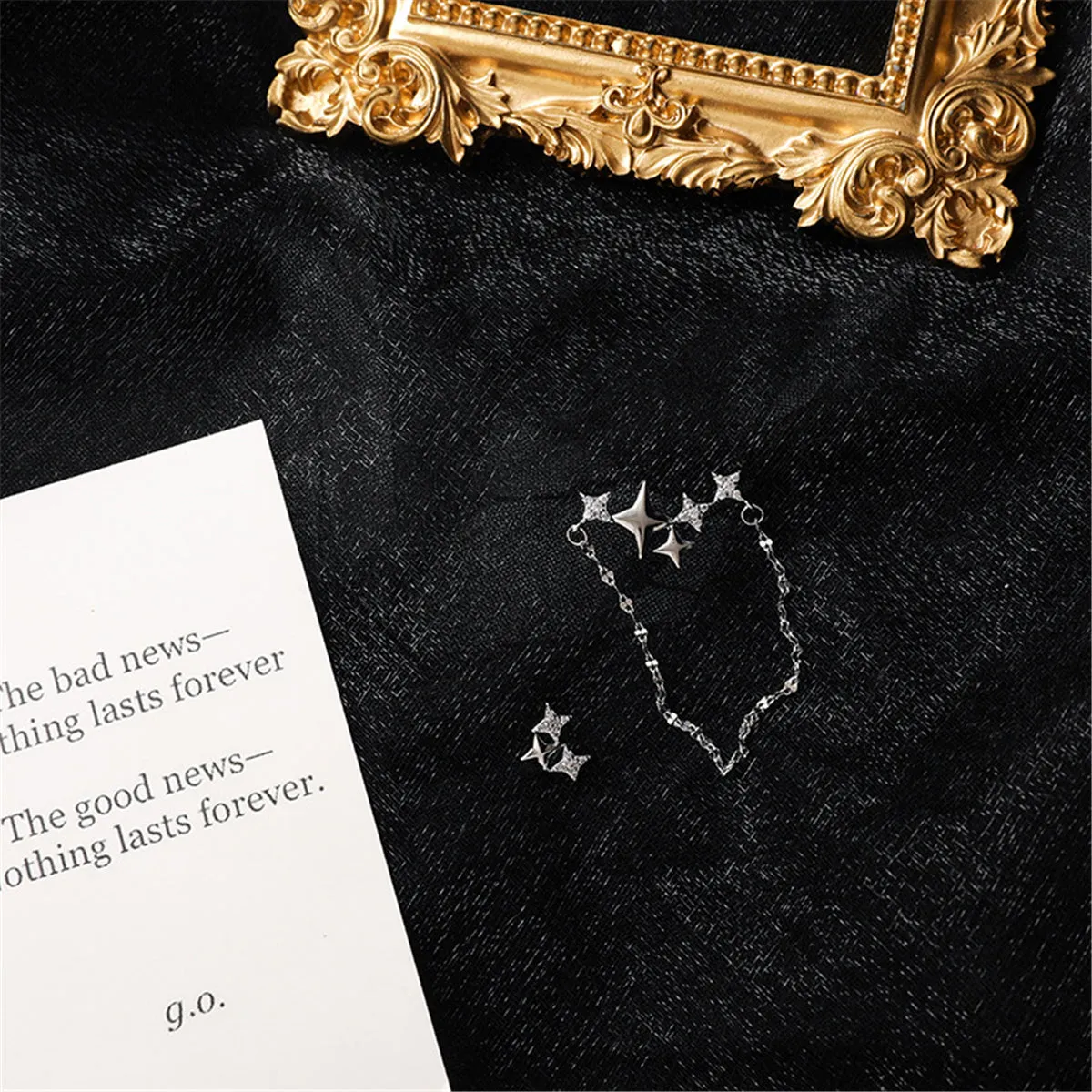 Cubic Zirconia & Silver-Plated Star Stud Earrings Set