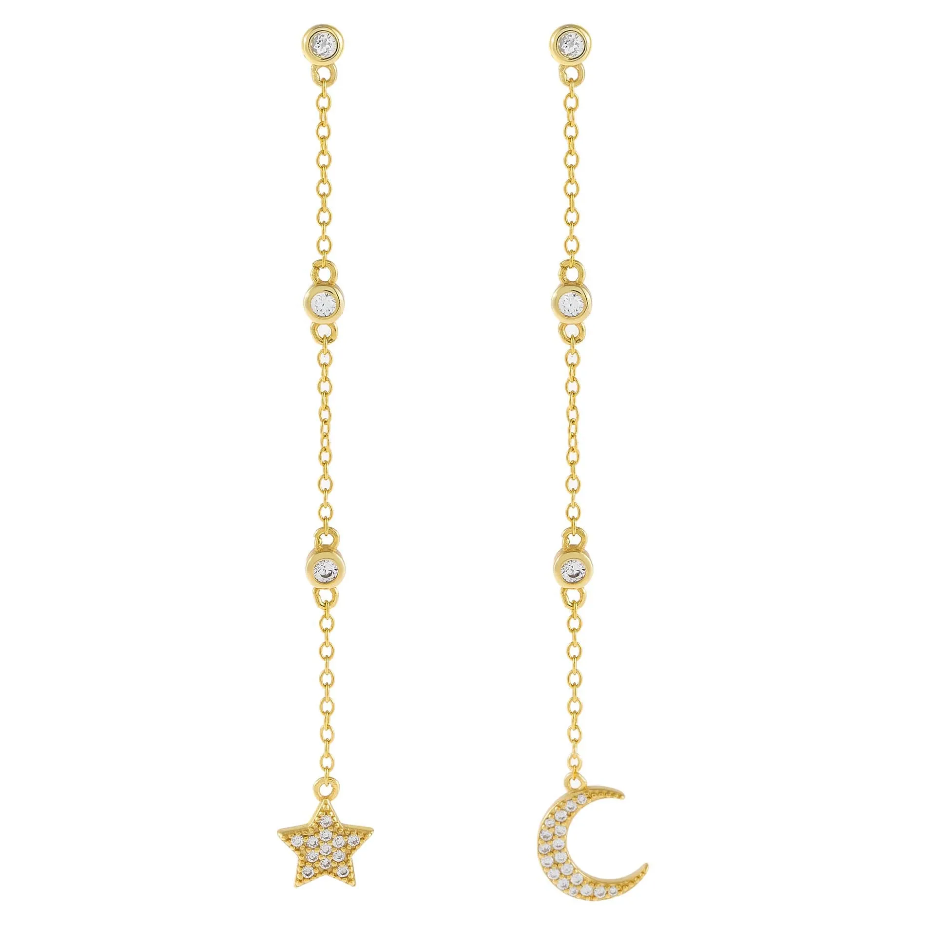 CZ Celestial Chain Drop Earring