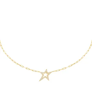 CZ Open Star Choker Necklace