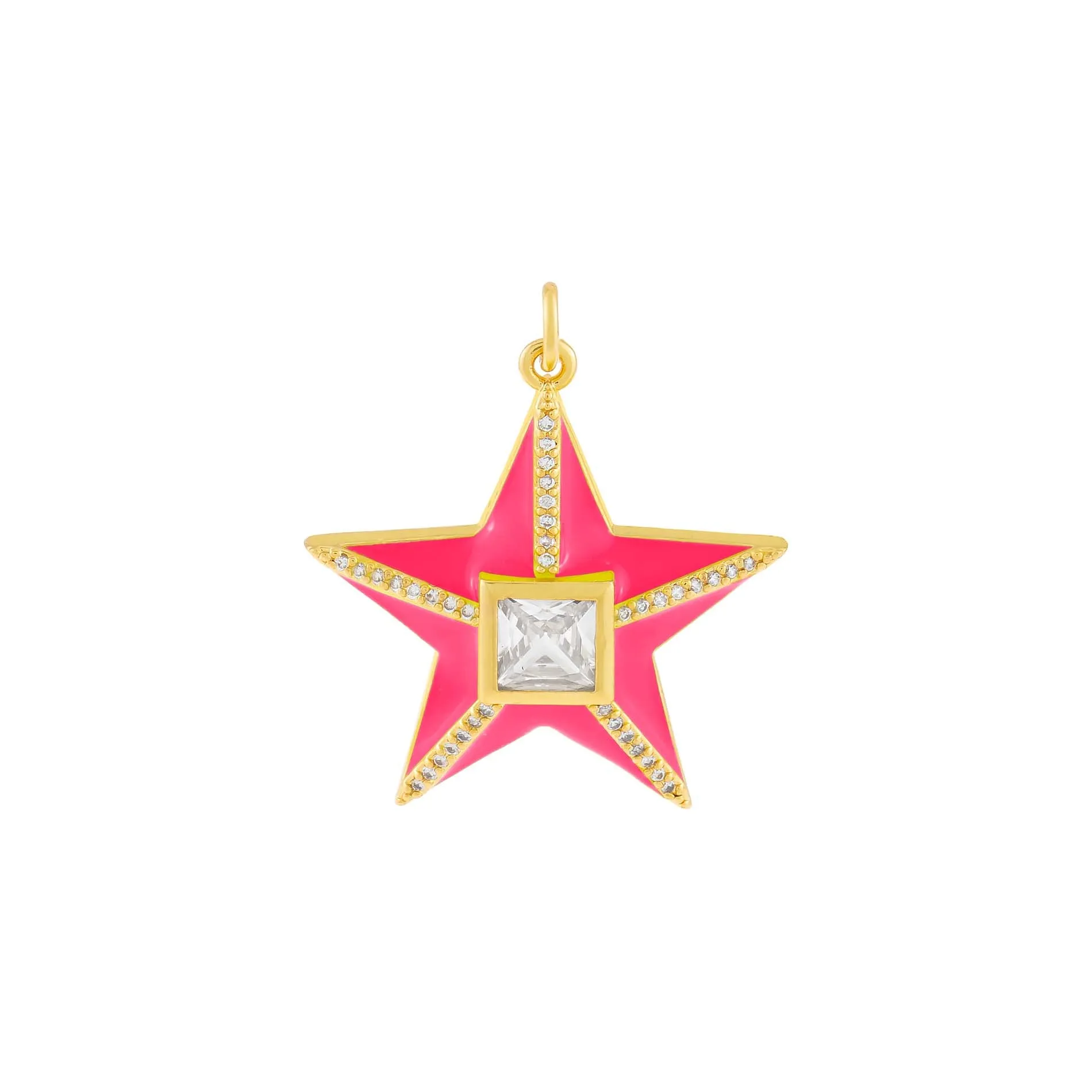CZ Star Enamel Charm