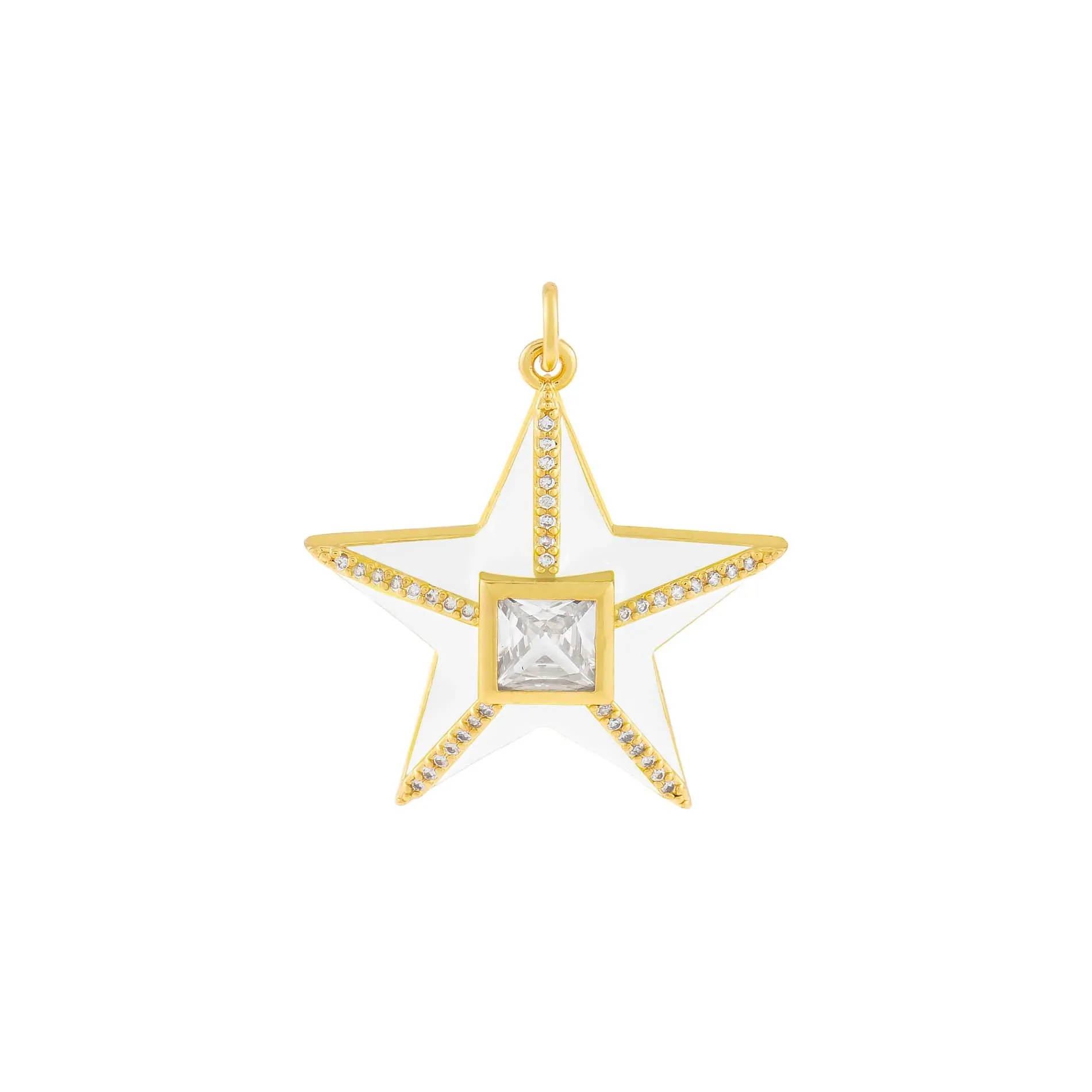 CZ Star Enamel Charm