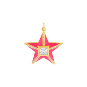 CZ Star Enamel Charm