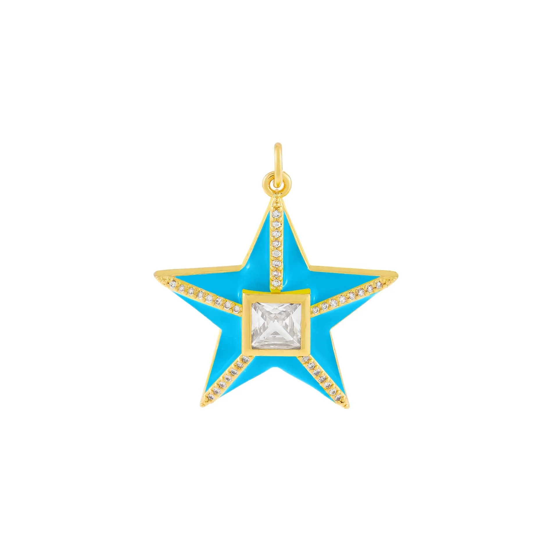 CZ Star Enamel Charm