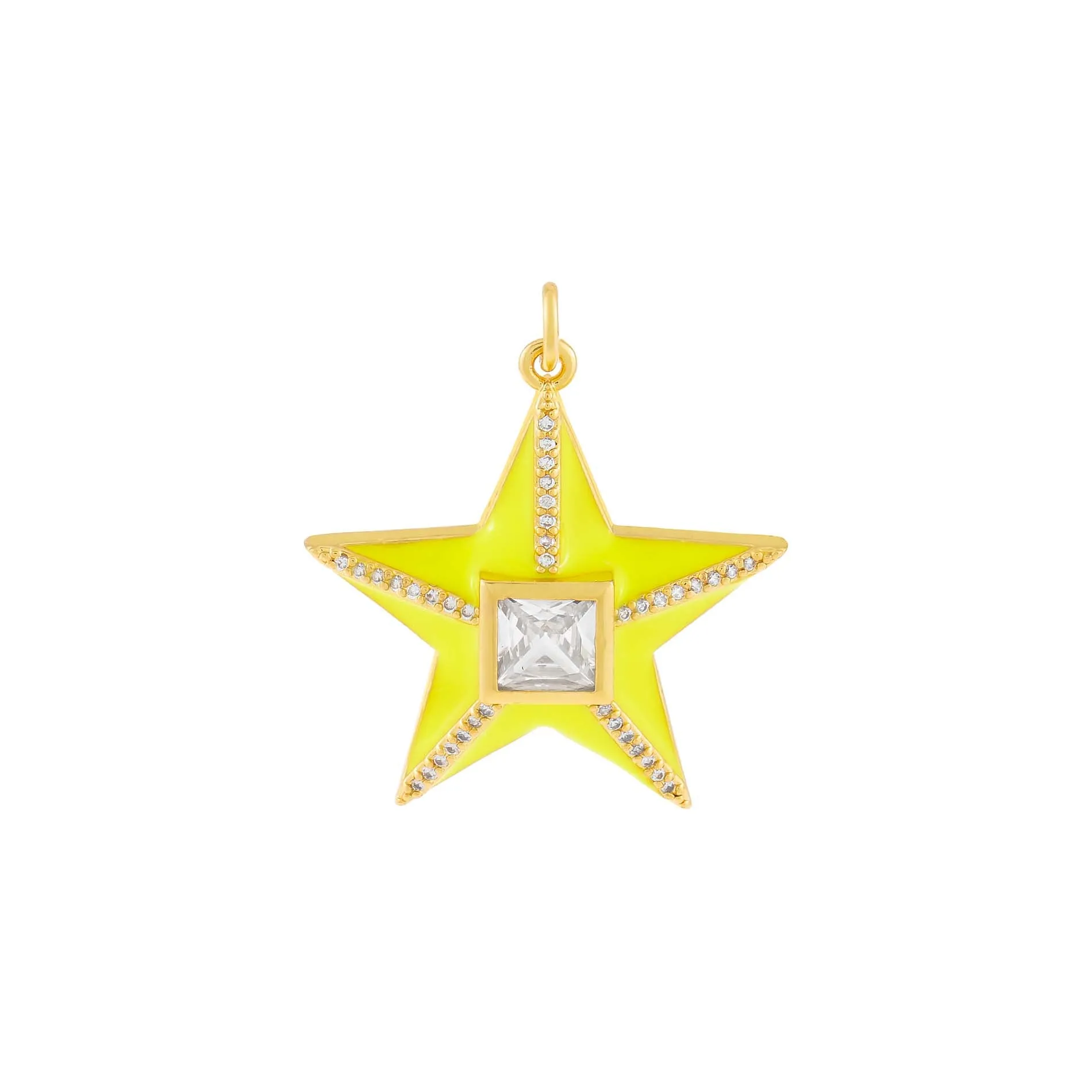 CZ Star Enamel Charm