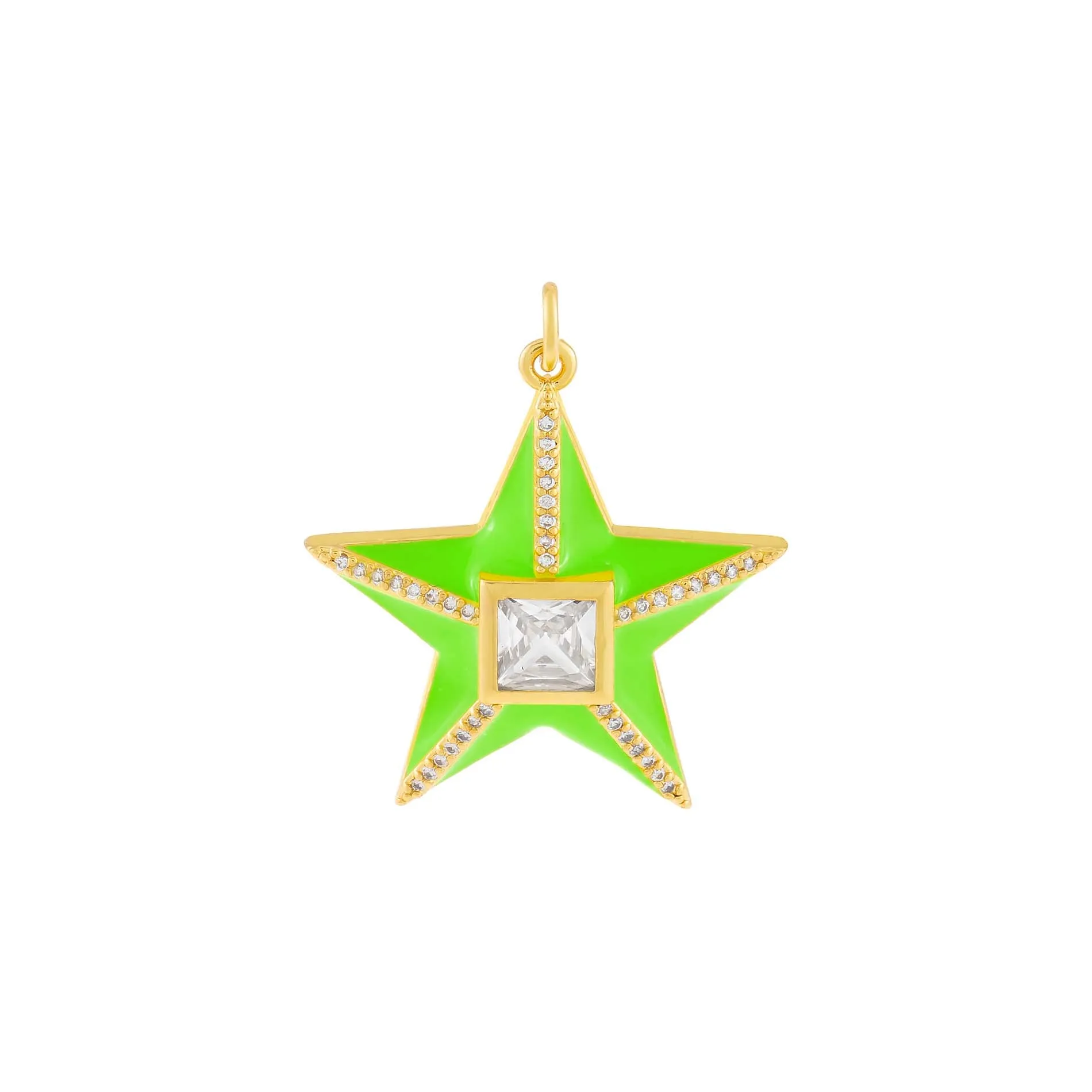 CZ Star Enamel Charm