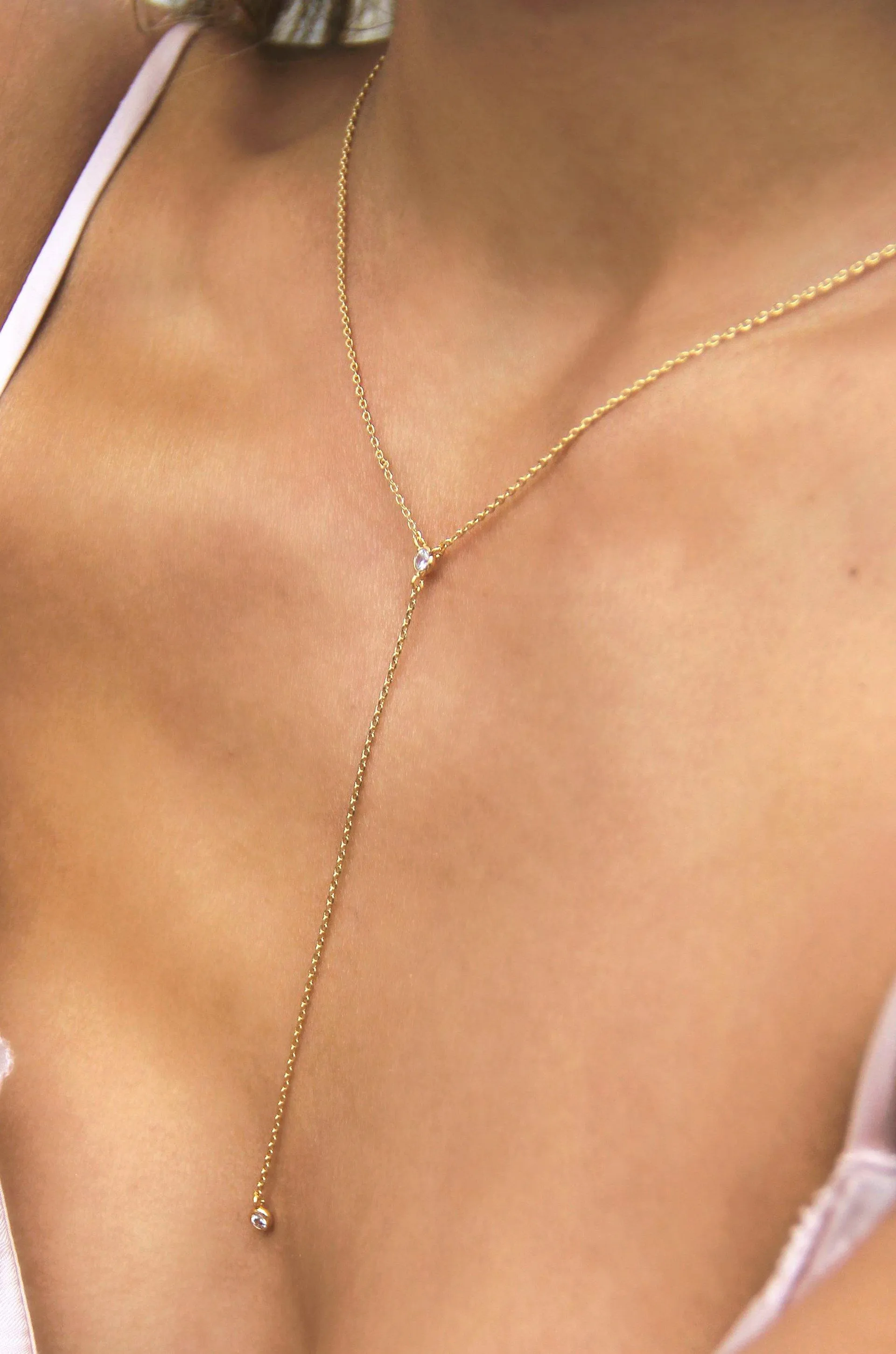 Dainty Layered Crescent Moon 18k Gold Plated Necklace Set