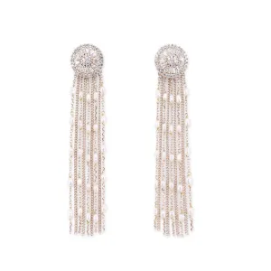Dangling Bohemian golden tassel earrings