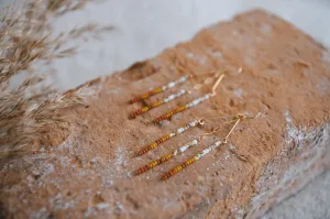 Desert Bloom Symmetrical Seed Bead Gold-Filled Earrings