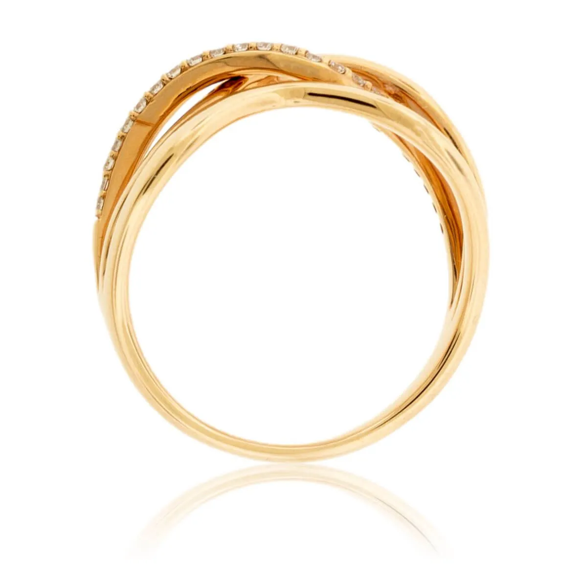 Diamond Rose Gold Bypass Ring