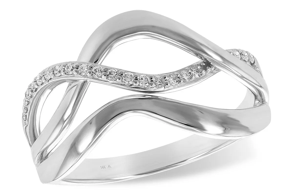 Diamond Rose Gold Bypass Ring