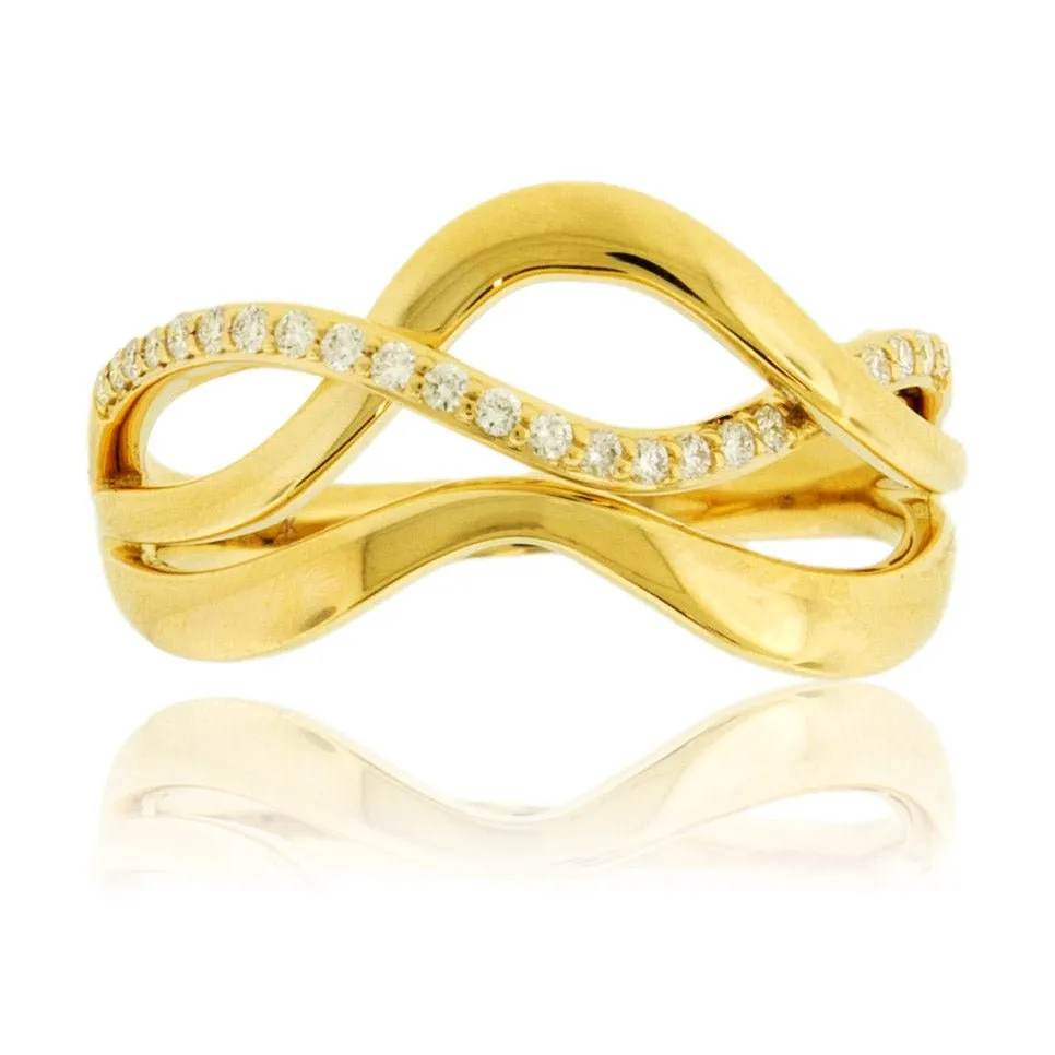 Diamond Rose Gold Bypass Ring