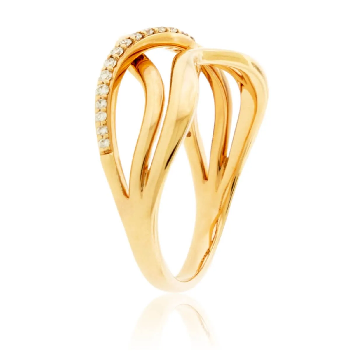 Diamond Rose Gold Bypass Ring