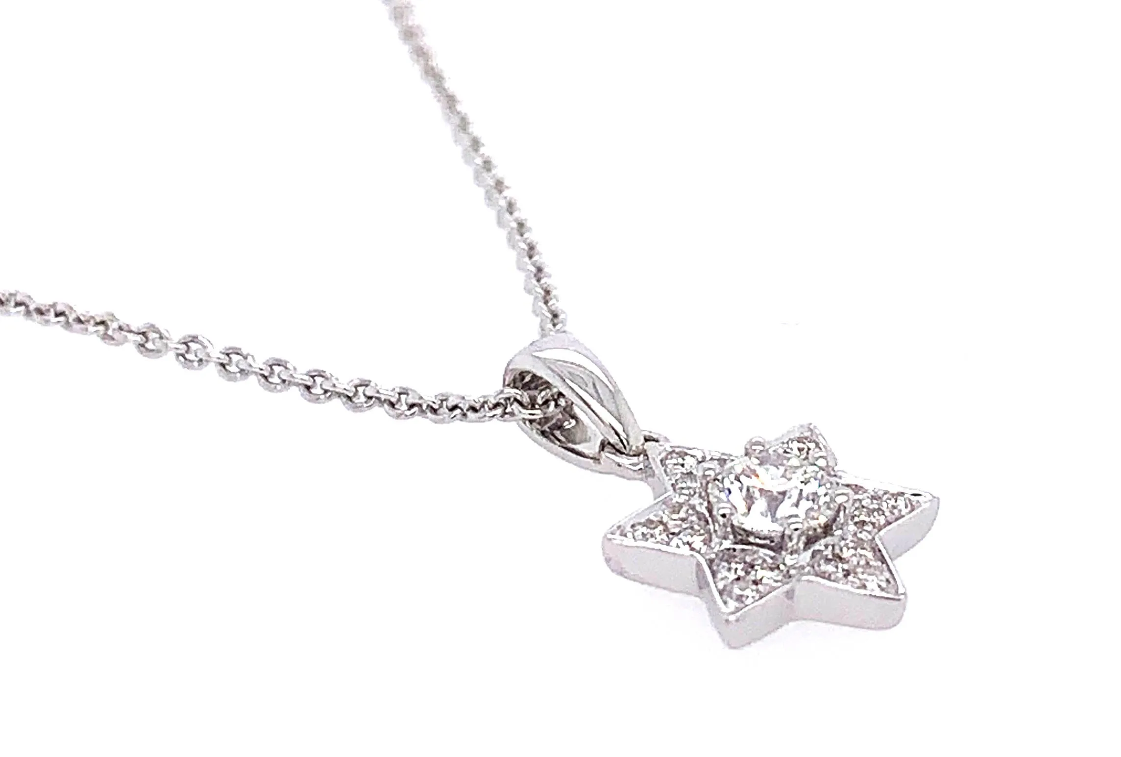 Diamond Small Star of David Pendant Necklace