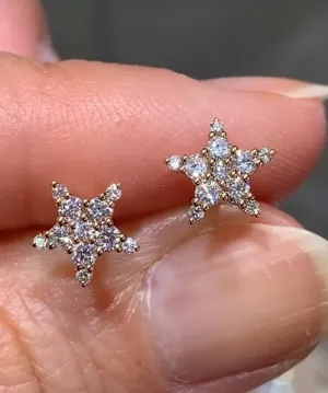 Diamond Star Stud Earrings 0.34ct tw
