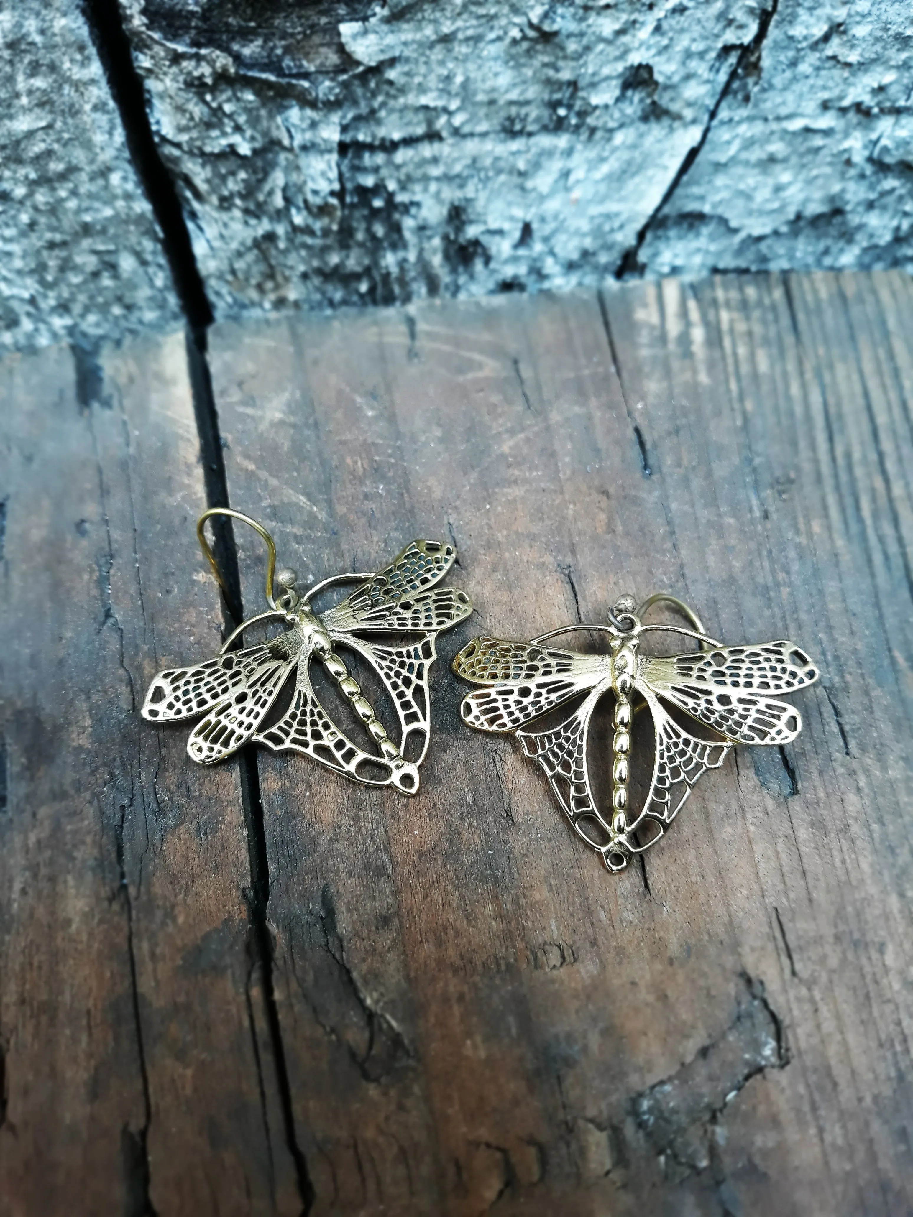 Dragonfly Brass Earrings