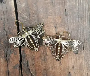 Dragonfly Brass Earrings